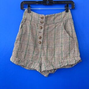Forever 21 Gray & Green Striped Women's‎ Shorts Size Small
